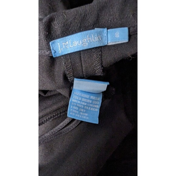 $158 J.‎ McLaughlin Side Zip Solid Black Career Work Tapered Dress Pants Size 8 - Picture 5 of 5